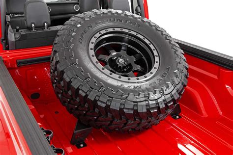 Rough Country 10544 Bed Mounted Tire Carrier For 20 21 Jeep Gladiator Jt Quadratec