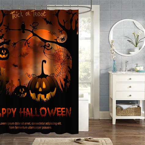 150x180cm Happy Halloween Pumpkin Polyester Shower Curtain Bathroom