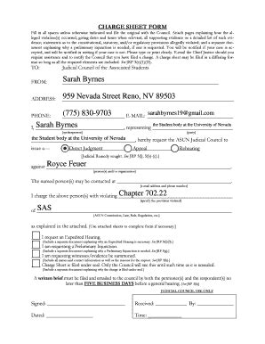 charge sheet  fill  printable fillable blank pdffiller