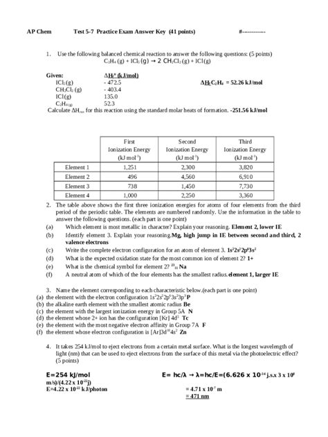 Ap Chemistry Multiple Choice Practice Problems Doc Template Pdffiller