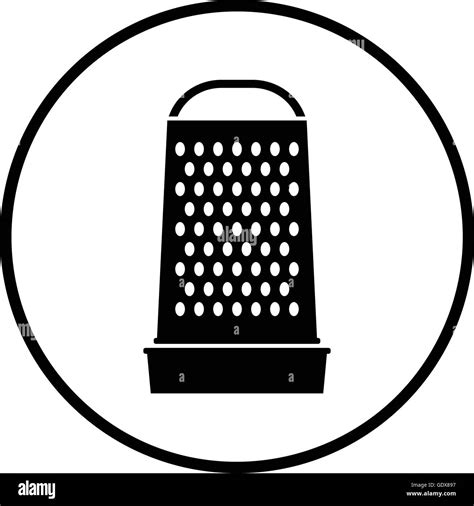 Kitchen Grater Icon Thin Circle Design Vector Illustration Stock