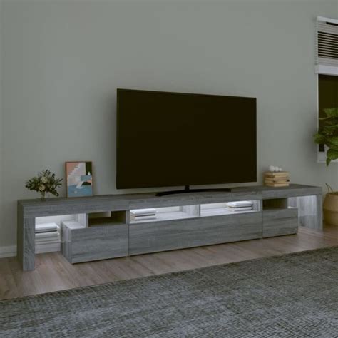 Estink Meuble Tv Avec Lumi Res Led Sonoma Gris X X Cm