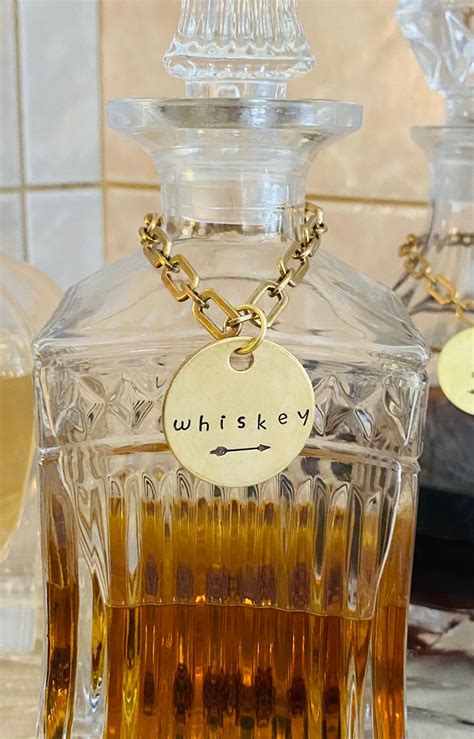 Custom Liquor Decanter Tags Label Your Entire Bar Alcohol And Mixers Hand