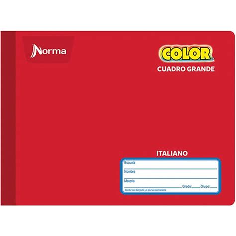 Cuaderno Cosido Forma Italiana Norma Color Cuadro Grande Hojas