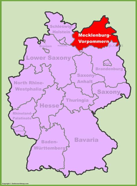 Mecklenburg-Vorpommern location on the Germany map - Ontheworldmap.com