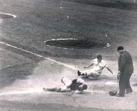 Collision At Home Plate Red Sox Billy Klaus Crashes Into Yogi Berra