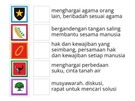 Menghubungkan Sila Pancasila Dengan Sikap Pengamalannya Match Up