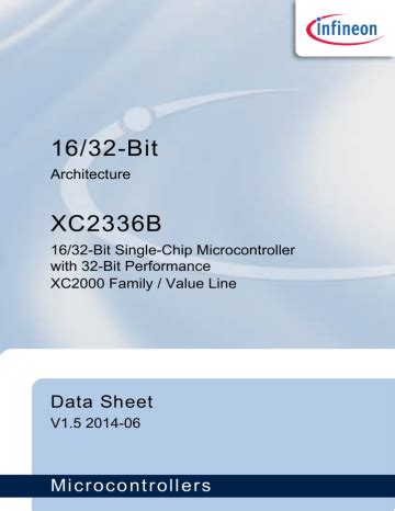 Infineon Sak Xc B F Lr Ab Microcontroller Data Sheet Manualzz