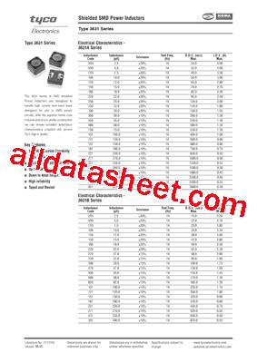 3631A330KT Datasheet PDF Tyco Electronics