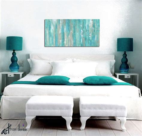 Large wall art Teal home decor Canvas art print Abstract