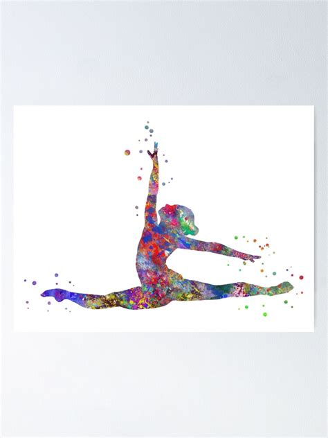 Gymnastics Girl Watercolor Gymnastics Teen Gift Poster For Sale By