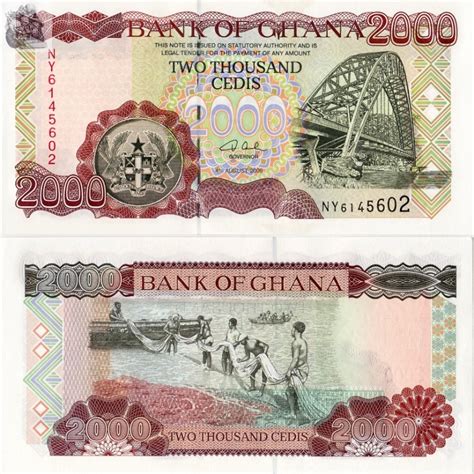 Ghana 2000 Cedis 2006 Unc Original Banknote For Collection Panda