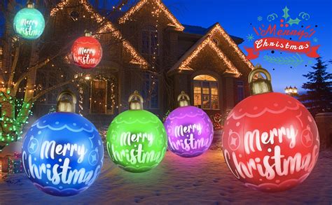 Amazon Light Up Pvc Inflatable Christmas Ball Inch Large Pvc