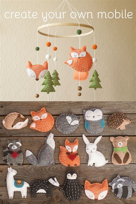 Baby Mobile Woodland Nursery Animals Felt Crib Forest Etsy Baby