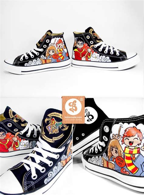 Hogwarts Shoes By Bobsmade Shoes Painted Canvas Shoes Canvas Shoes