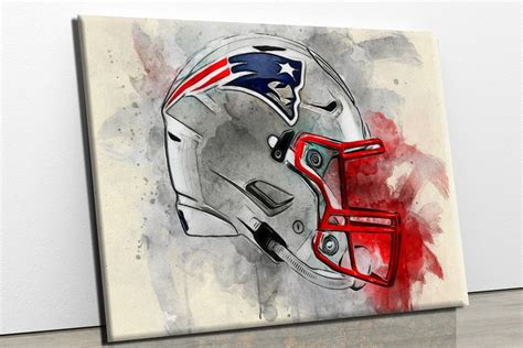 New England Patriots NFL Helmet Oil Paint Design Canvas Art Gift for ...