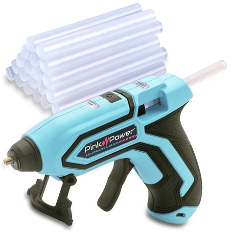 Pink Power Cordless Hot Glue Gun With Stand USB Rechargeable Wireless Mini Hot Melt Gun Kit
