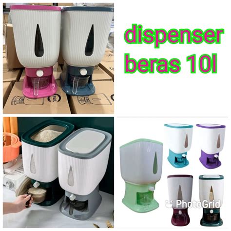 Jual Dispenser Beras 10L Rice Dispenser Otomatis Wadah Beras Anti