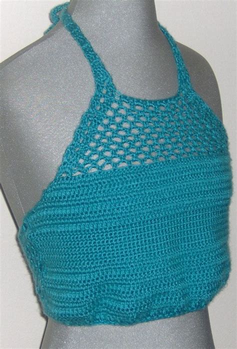 Crochet Halter Top Festival Crop Top Beachwear For Women