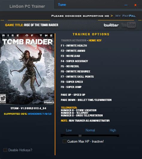 Rise Of The Tomb Raider Trainer V Build Lingon