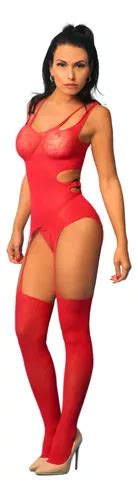 Conjunto Lingerie Sexy Macacão Sensual Alça Fina Decote Parcelamento sem juros