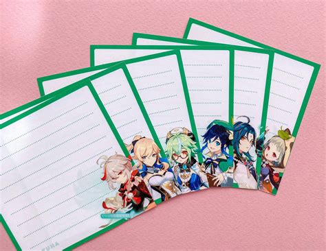 Genshin Impact Anemo Memopad Notepad Stationery Xiao Venti Etsy