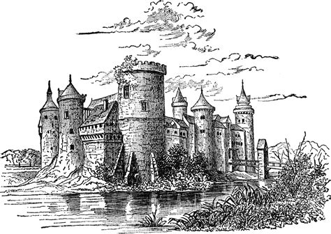 Medieval Castle Clipart Clip Art Vintage Castle Coloring Page | Porn ...