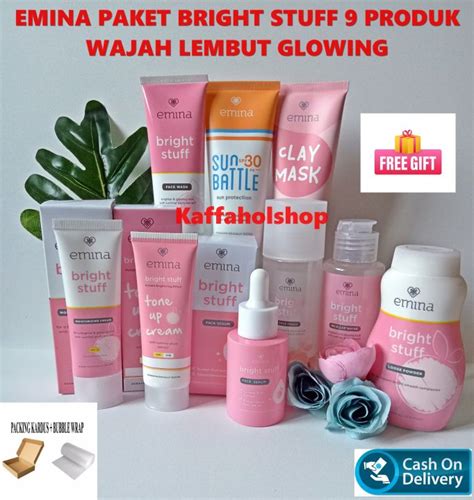 Emina 1 Paket Bright Stuff Lengkap 9 Produk Wajah Glowing Cod Bpom