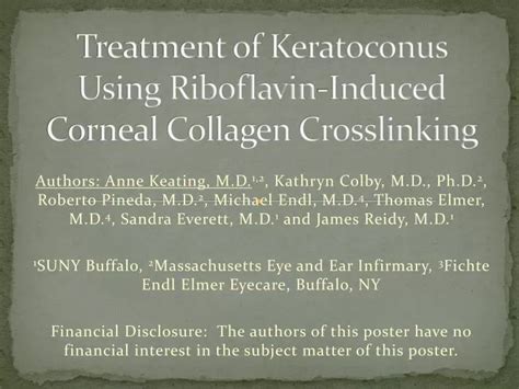 PPT Treatment Of Keratoconus Using Riboflavin Induced Corneal