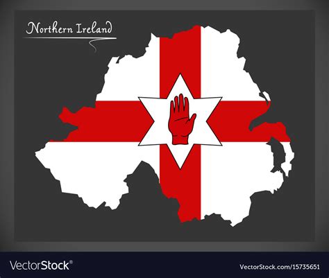 Northern ireland map with ulster banner flag Vector Image