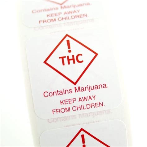 Colorado THC Recreational Marijuana Warning Labels - Keep Away From ...