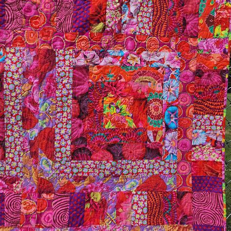 Bright Pink And Colorful Quilt By Comfycatquilts Kaffee Fasset Fabrics