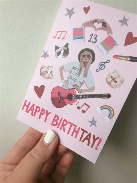 Taylor Swift Birthday A6 Greeting Card Happy Birthday Best Etsy