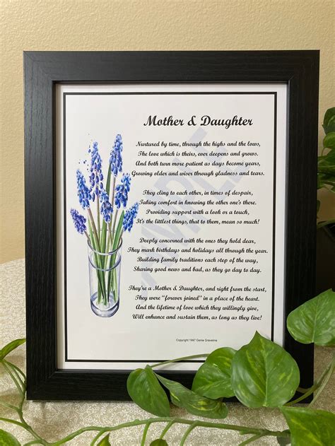 Mother Daughter Poem Mother Daughter Print UNFRAMED DIGITAL - Etsy