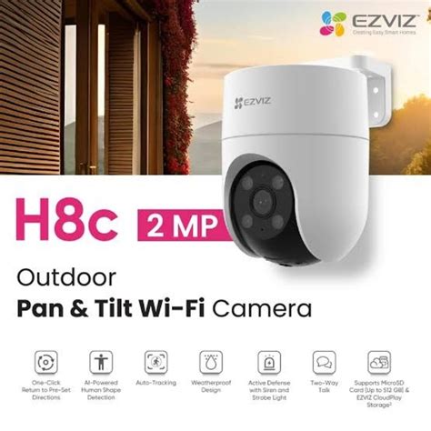 Jual KameraCCTV Ezviz H8C 2MP Outdoor Pan Tilt WiFi Color Night