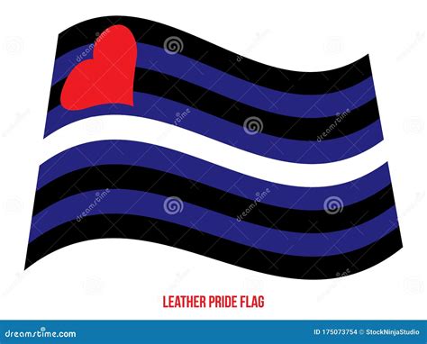 Leather Pride Flag Waving Vector Illustration Designed With Correct