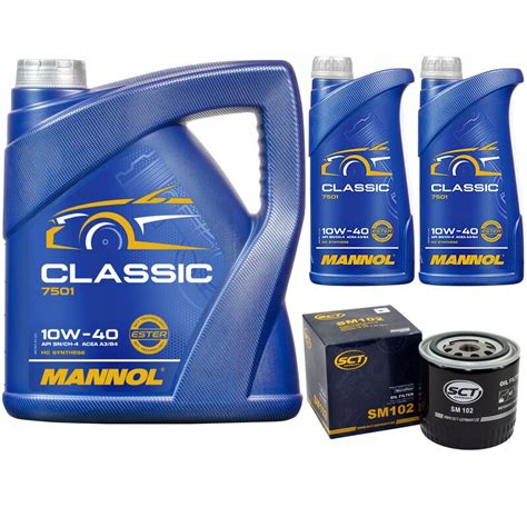 Motoröl MANNOL Classic 10W-40 API SN/CH-4 7 Liter mit Ölfilter SM, 35,95