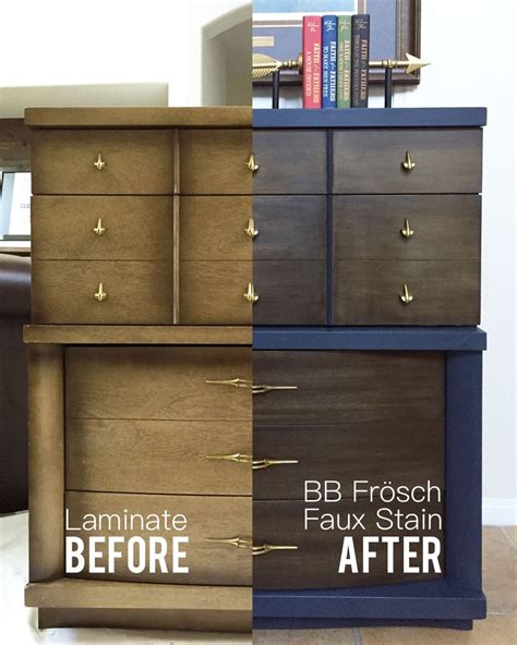 How To Paint Laminate Midcentury Dresser Makeover Laminate Furniture