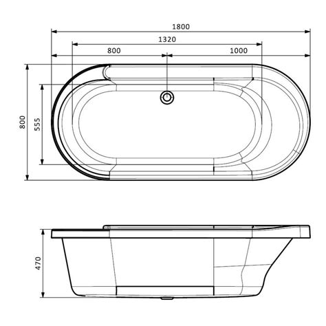 Oapl Prime Built In Bath Tub 1800x800x470mm Jaquar Global