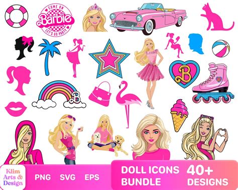 Barbi Svg File For Cricut Doll Icons Bundle Layered Svg Files