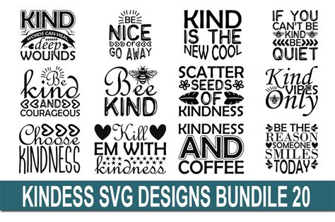 Kindness Svg Quotes Designs Bundle 20 Graphic By Mn Designer · Creative