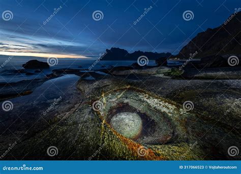 Famous Rock Formation Called Dragon S Eye Captured During Dusk Lamp