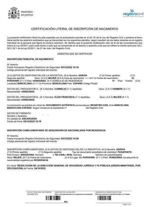 Así Es El Certificado De Nacimiento Que Expide El Registro Civil Tras