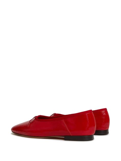 Mansur Gavriel Dream Leather Ballerina Shoes Red Farfetch