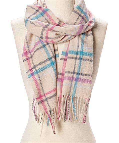 Take A Look At This White And Mauve Plaid Wool Blend Scarf Today Tartan Plaid Scarf Wool Plaid