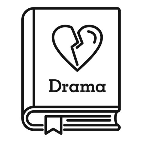 Premium Vector Drama Literary Genre Book Icon Outline Drama Literary