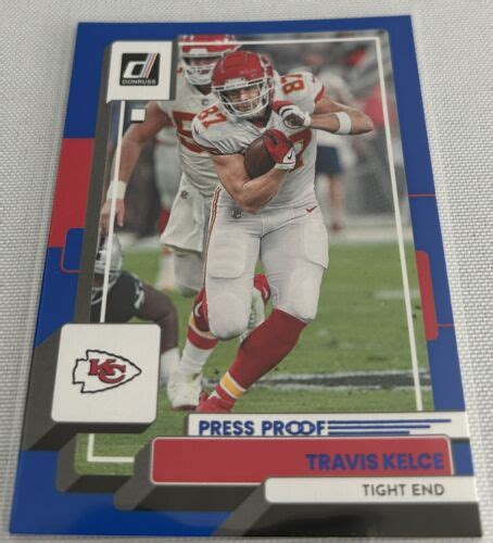 2022 Panini Donruss Press Proof Blue 273 Travis Kelce For Sale