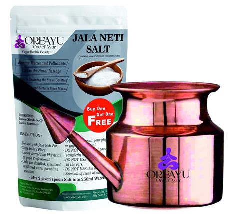 Copper Neti Pot Lota With Neti Salt For Yoga And Sinus Ayurveda Jala Neti Pot Nose Irrigation