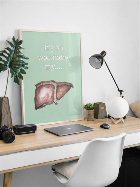 Liver Anatomy Print Watercolour Liver Liver Painting Medical Student ...