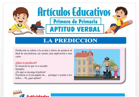 La Predicci N Para Primero De Primaria Articulos Educativos